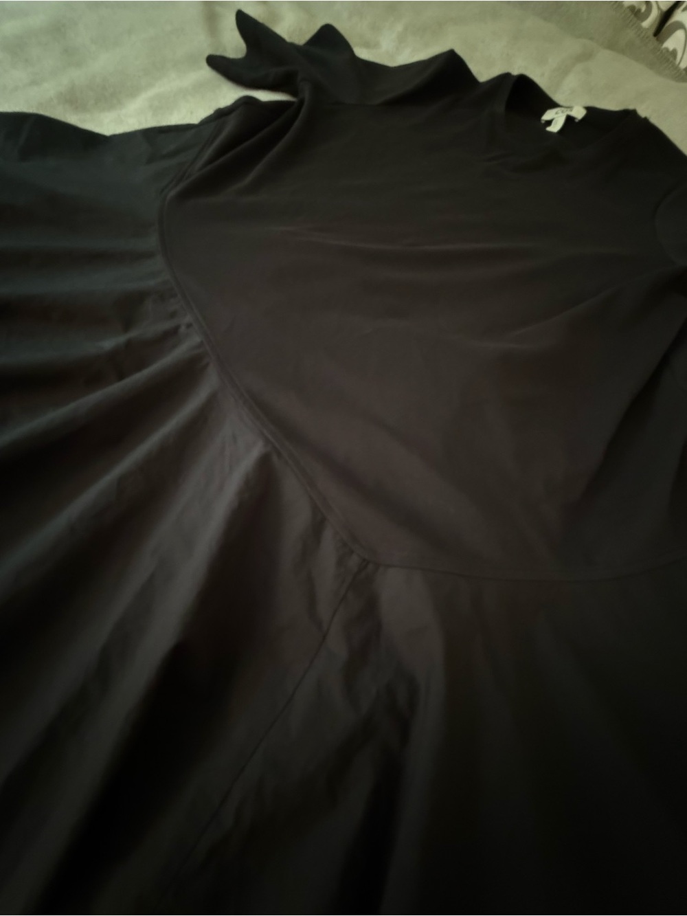 COS Asymmetric Mini T Shirt Dress Size M Black Mixed Media Minimalist Oversized - Picture 6 of 15